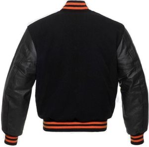 Veste Varsity Letterman de haute qualité du meilleur fabricant pour l'hiver 100% coton Logo personnalisé avec manches en similicuir Faible taux - Product Image 2