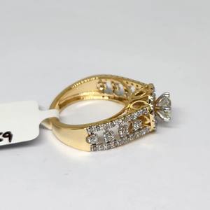 14K แหวนหมั้นโซลิแทร์สีทองเหลือง H-I เพชรธรรมชาติสำหรับงานแต่งงานครบรอบ - Product Image 2