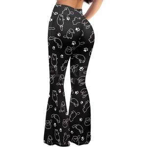 Dernières femmes Premium Sports Gym Wear imprimé fleuri pantalon évasé 2025 vente en gros pas cher de haute qualité pantalons pour femmes - Product Image 1