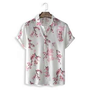 Chemises décontractées pour hommes, nouvelle collection été, manches courtes, boutonnées, coupe ample, col à revers uni, col en V, écologiques, respirantes, séchage rapide - Product Image 1