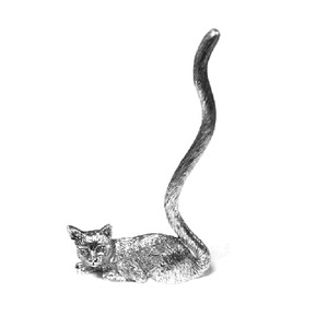 แหวนเงินโลหะยาวดีไซน์นูนเป็นรูปแมวของขวัญสำหรับเพื่อนงานเลี้ยงวันเกิดงานแต่งงานและเป็นของขวัญให้กับใครบางคน - Product Image 1