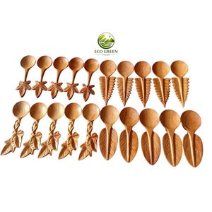Cucharas de Té de Madera con Diseño Floral, Mango Largo, No Tóxicas, Ecológicas, Creativas, Hechas a Mano en Vietnam, Regalos - Product Image 6