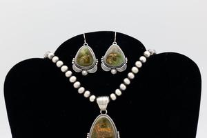 Navajo Stone Mountain Turquoise Collier Boucles d'oreilles Set - Product Image 5