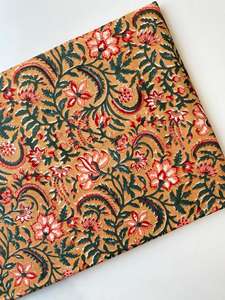 ผ้า100% พิมพ์ลายบล็อกด้วยมือผ้าฝ้ายระบายอากาศแบบดั้งเดิมเป็นมิตรต่อสิ่งแวดล้อม - Product Image 4