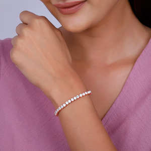 Luxe Rose Or Classique Zircon Clouté Cristal Bracelet Superbe Bracelet Bijoux Élégant Poignet Accessoire pour la Mode Moderne - Product Image 1