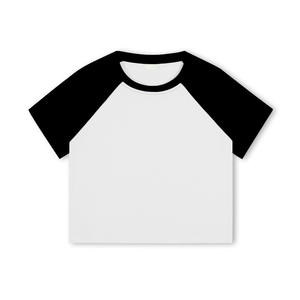 Camisetas Cortas sin Cuello para Mujer, Mangas Raglán, Logotipo Personalizado, Ecológicas, 100% Algodón, Secado Rápido, Ligeras, para Verano - Product Image 2