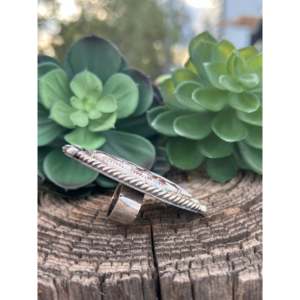 Damian Cotton Men's <b>Boho</b> Style Wild Horse & Sterling <b>Silver</b> Cluster <b>Ring</b> Size 7.5 with Natural Stone Bezel Setting Everyday Wear - Product Image 4