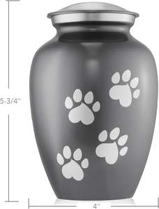 Pet Cremation <b>Urns</b> for <b>Dog</b> and Cat Ashes Memorial Paw Print <b>Urn</b> - Small Up to 35 Pounds Gray - Product Image 2