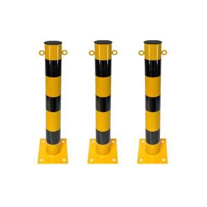 Ensemble de 3 poteaux métalliques fixes de 75 cm avec oreilles, barrières de circulation en métal - Product Image 2