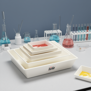 ถาดในห้องปฏิบัติการพร้อมที่จับตามหลักสรีรศาสตร์ของบริษัท Burkle GmbH รางป้องกันการหก ใช้งานง่าย อุปกรณ์ในห้องปฏิบัติการ - Product Image 3