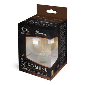 Lampada a globo in cristallo LED Retro Shine G125 5W 2400K 470Lm (Spectrum WOJ+14461) - Product Image 1