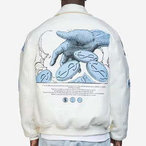 Chaqueta universitaria de alta calidad para hombre, chaqueta con letras de béisbol personalizadas con bordado de chenilla, venta al por mayor, manga de cuero PU Unisex - Product Image 5