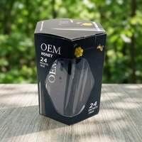 Vente en gros de boîtes de présentation de luxe noires en acier robuste pour miel, bâtonnets de boissons VIP au miel et aux herbes, 24 sachets naturels de miel Power