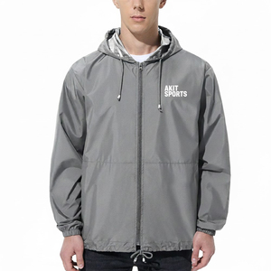 Chaqueta Cortavientos con Capucha para Hombre, Ajustada, Impermeable, Transpirable, de Alta Calidad, Talla Personalizada, Logotipo Frontal, para Invierno - Product Image 1