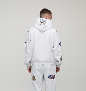 Haute qualité Designer hommes noir coton Vintage en détresse broderie Patch personnalisé pull chiné gris survêtement pour unisexe - Product Image 4