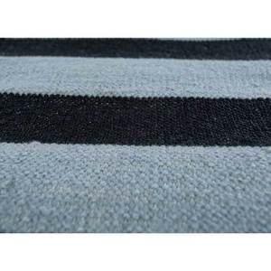 Tapis en laine tissée plate Alhambra gris et noir, rayé abstrait, rectangulaire, pour couloir, usage domestique - Modèles Dwrm-176, tapis de chambre/chevet - Product Image 3