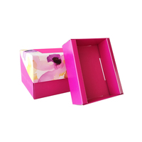 Floral Printed Paper Gift Box with Lid Elegant and Reusable Packaging for Weddings Parties Birthdays and Special Occasions