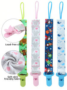 Attache-sucette en crochet en gros, attache-tétine en tissu personnalisable, accessoires pour attache-sucette en crochet - Product Image 1