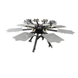 Machine d'impression sérigraphique à 8 stations et 8 couleurs pour <span class=keywords><strong>t</strong></span>-shirts, imprimante sérigraphique avec type de plaque - Product Image 1