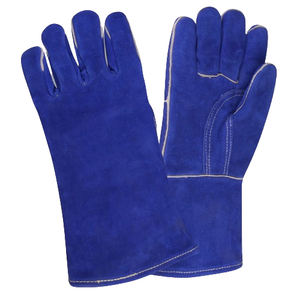 Guantes DE SEGURIDAD DE CUERO dividido de piel de vaca duraderos resistentes a las chispas de calor excelentes para trabajos de construcción contra incendios textura suave - Product Image 1