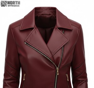 Chaquetas de cuero Abrigos de mujer Chaquetas de cuero sólidas para mujer Ropa de calle de moda Chaqueta de cuero personalizada para mujer - Product Image 4