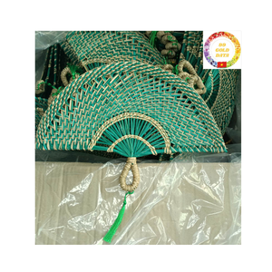 Abanico de bambú de algas marinas hecho a mano rústico, abanico de mimbre de paja de hoja de palma Natural para decoración de fiesta de iglesia de Picnic - Product Image 3