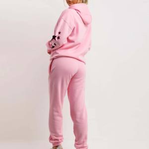 Automne 2024 femmes à capuche velours 2-en-1 coupe-vent veste ensemble polaire doublure taille élastique 100% coton Sport survêtement unisexe - Product Image 5