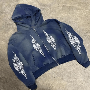 เสื้อฮู้ดดี้ผู้ชายลายมัดย้อม คอลเลคชั่นใหม่ ฤดูหนาว 2026 ผ้าคอตตอนผสม 100% ระบายอากาศ กันลม แขนยาว - Product Image 4