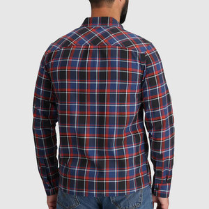 Chemise en flanelle de bambou à carreaux de haute qualité, confortable, respirante, 240g, à manches longues, col rabattu, pour le printemps, style décontracté ou habillé - Product Image 3