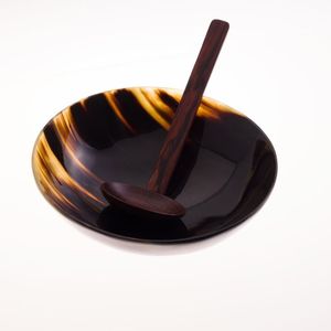 Craftshub Cuchara de cuerno de búfalo de lujo Cubiertos Cucharas de mesa de madera Premium para café Té DE LA TARDE Ensalada de té helado - Product Image 3