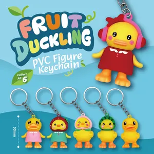 פירות ברווזים איור pvc דמות מצחיק מפתח הסיטונאי צעצוע חדש לילדים בנות בנים