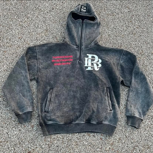 OEM personalizado Vintage elegante Zip-up Face-covering Hood diseño gráfico impreso ácido lavado Sudadera con capucha de los hombres - Product Image 1