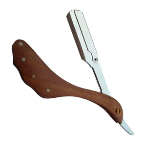 Maquinillas de afeitar de peluquero de alta calidad ANAAIF, mango de madera elegante, logotipo personalizado, hoja afilada para depilación corporal, hecho de Metal pakistaní - Product Image 2