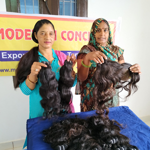 Extensiones de cabello humano de India, extensiones de cabello natural virgen sin procesar alineadas con cutícula - Product Image 1