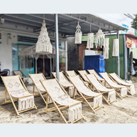 Chaise longue pliante faite à la main en macramé JNC Style Boho pour la plage, le jardin et le balcon Relaxation