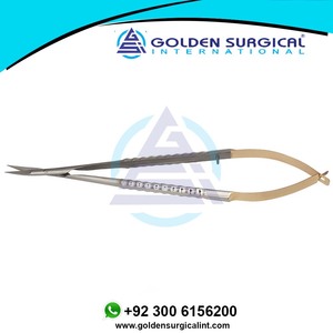 Castroviejo 18cm Micro Tijeras TC Instrumento ocular oftálmico curvo Manual Herramientas de Cirugía de acero inoxidable - Product Image 6
