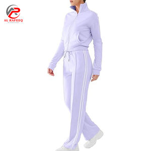 Chándales personalizados para mujer Conjunto de 2 piezas Trajes de salón de primavera Zip Up Jogger Sweatsuits con cuello alto - Product Image 1