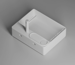 Lavabo Artistico in Ceramica Bianca Lucida Cotta ad Alta Temperatura, 20 Pollici, Doppio Lavabo da Appoggio per <span class=keywords><strong>Bagno</strong></span> con Area di Drenaggio Integrata - Product Image 4