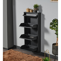Mueble Zapatero de Acero Inoxidable de Diseño Moderno para Sala de Estar, 3+ Niveles, Ahorro de Espacio, Fácil de Montar, para Apartamento o Gimnasio