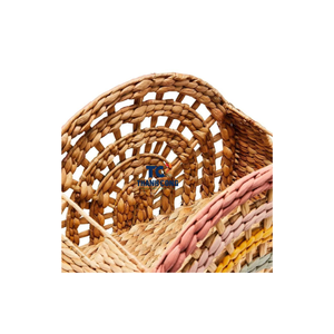 Paniers arc-en-ciel en jacinthe d'eau peints à la main pour enfants, panier de rangement écologique pour enfants-WHK01 - Product Image 3