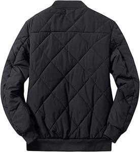 Blouson de bombardier uni décontracté à fermeture éclair pour hommes - Product Image 2