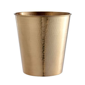Enfriadores de Vino Artesanales, Cubitera de Latón con Acabado Dorado Martillado, Cubitera Redonda para Champán, Enfriadores de Vino para Fiestas - Product Image 1