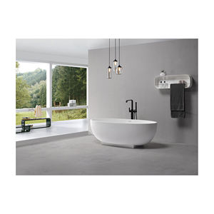 Bañera independiente de mármol fundido hecha a medida Baño de remojo independiente de superficie sólida para adultos Precio - Product Image 2