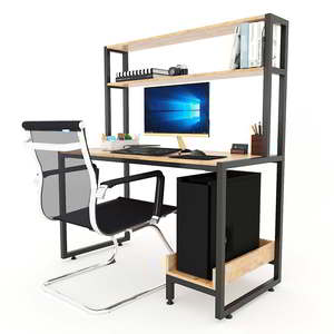 <b>Simple</b> Folding Computer <b>Desk</b> with Integrated CPU Shelf and Drawer for Hotels - Product Image 3