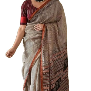 Trendiness Chanderi Cotton Saree Modern Mul Cotton para fiestas Bodas Diwali - Product Image 1