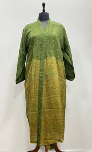 Robe kimono en soie pour femmes, fabriquée à la main en Inde, pour l'été, taille unique, manches longues, double poche, prix de gros - Product Image 2