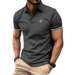 Polo personalizado de Golf para hombre, estampado completo, venta al por mayor, transpirable, de secado rápido, garantía, Polo para hombre, estampado de botones, ropa de calle - Product Image 3