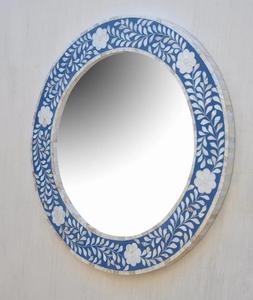 Espejo de Pared Redondo Moderno, Hecho a Mano con Resina Ecológica, Decoración de Pared con Patrón Geométrico - Product Image 5