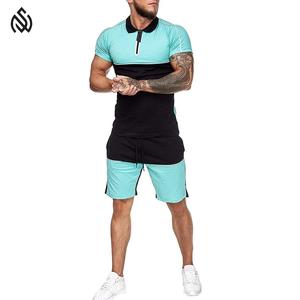 ชุดเสื้อผ้าลำลองสำหรับผู้ชายเสื้อโปโลแบบแห้งเร็วกางเกงขาสั้นแบบถักปักลายสำหรับฤดูร้อน - Product Image 4
