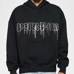 Haute qualité hommes personnaliser vêtements Streetwear Hip Hop strass à capuche dernière conception hommes strass sweats à capuche - Product Image 1